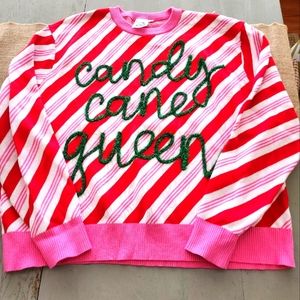 Queen of Sparkles candy cane sweater